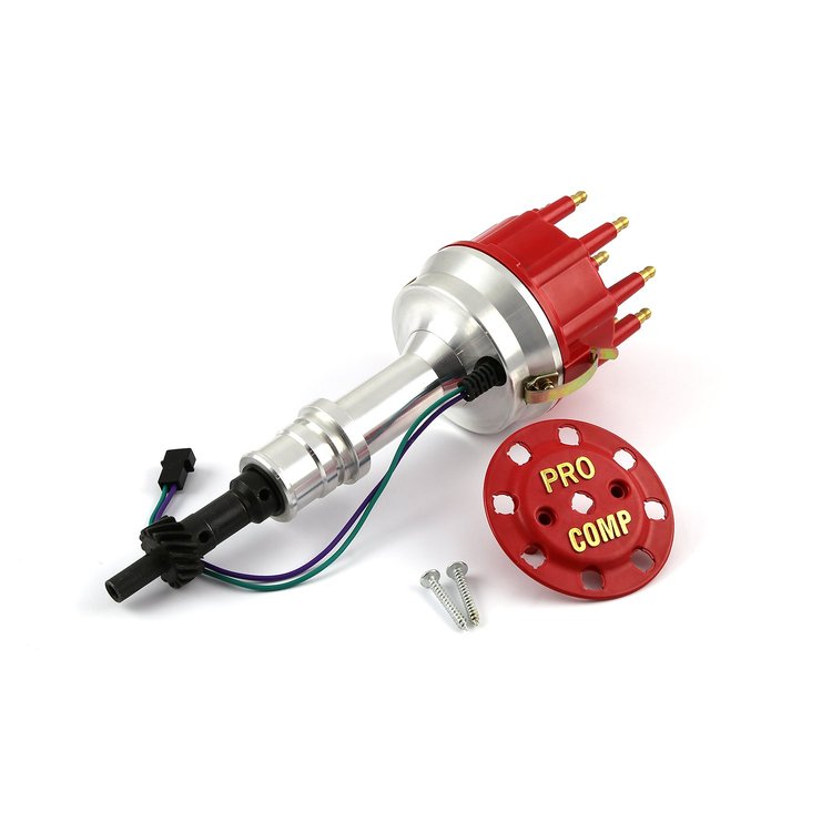PCE376.1104.06 Ford 351W Windsor 8400 Series Pro Billet Distributor Red