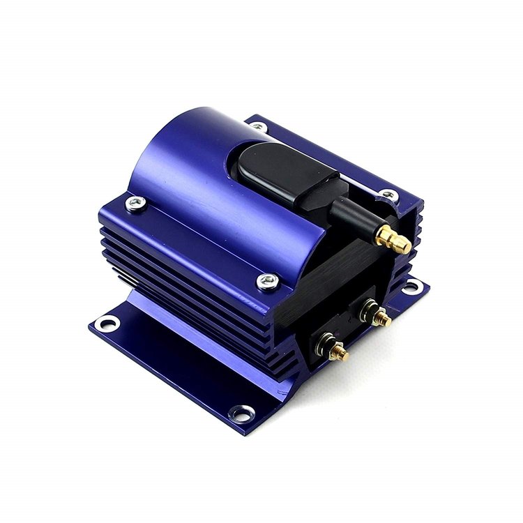 Universal Pc91 12V High Output Ext Male E-Core Ignition Coil Round Edition Blue