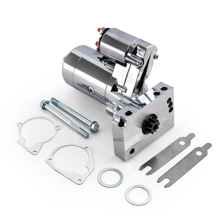 PCE393.1020.02 Mini High-Torque Starter for Small, Big Block Chevy Engines [Chrome]