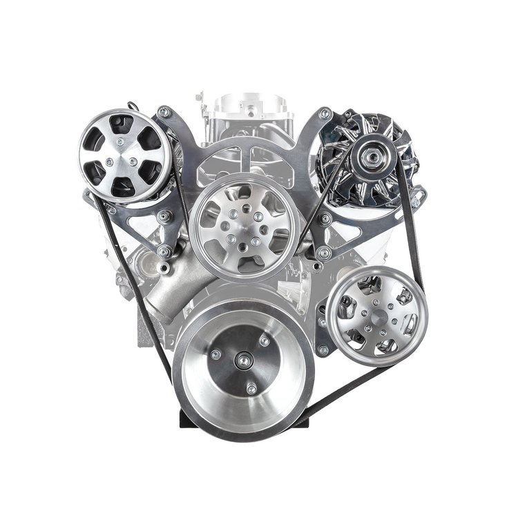 Serpentine Engine Pulley and Components Kit Small Block Chevy 350