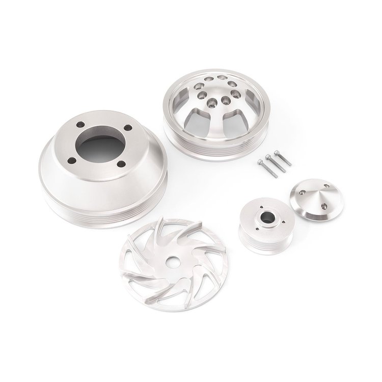 PCE415.1043 Ford SB 289 302 351W 351C Serpentine Billet Aluminum Pulley Kit