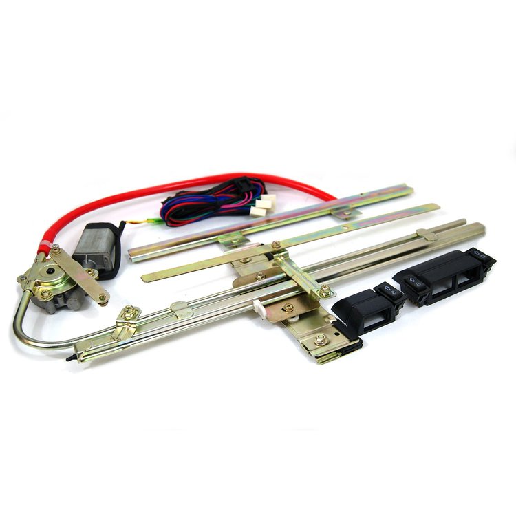 2 Door Flat Glass Power Window Kit w/ Switches