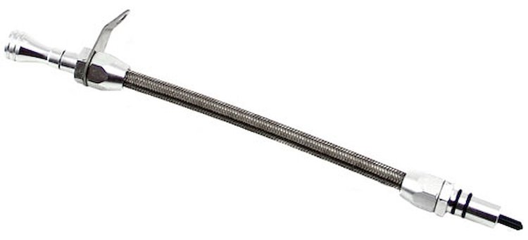 Braided Flexible Bell Housing Mount Transmission Dipstick GM 700R4