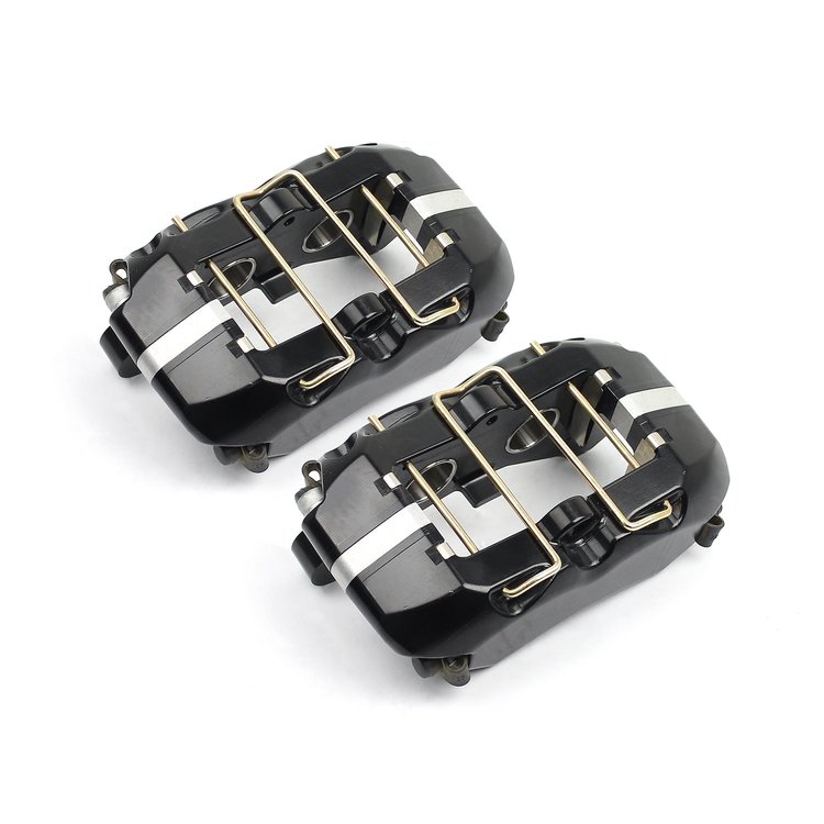 UNIVERSAL REAR 4 PISTON BILLET ALUMINUM CALIPER BLACK ANODIZED 1/8 NPT
