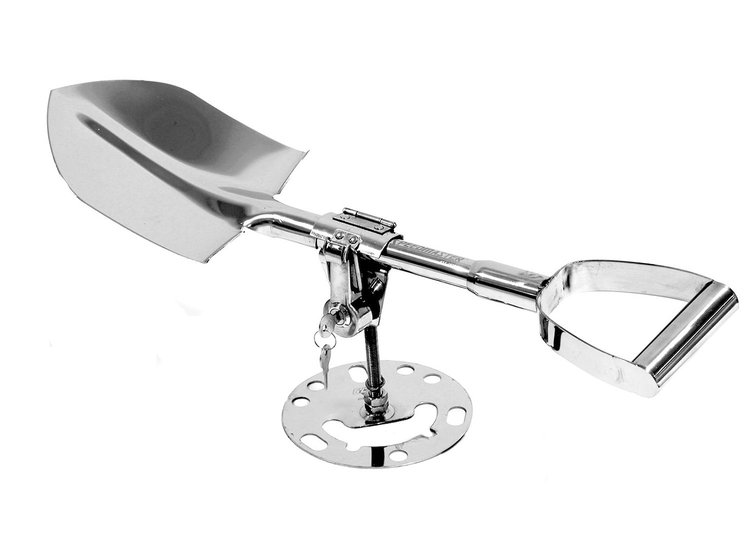 4wd Stainless Steel Shovel + Lockable Holder for Spare Tyre