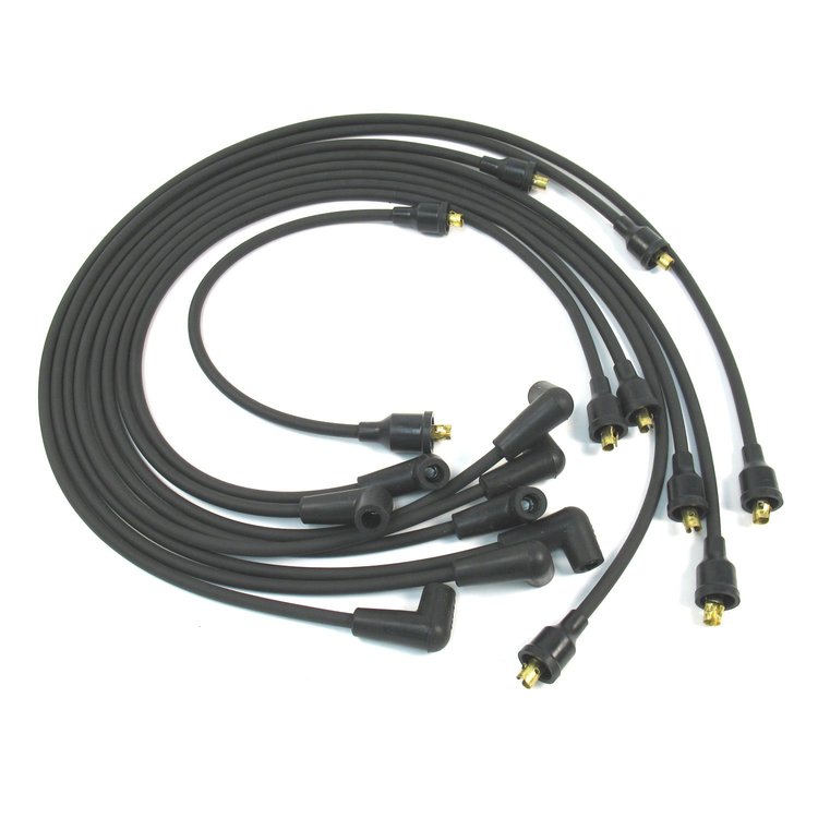 Stock-Look 7mm Spark Plug Wire Set Straight Female Distributor Boot (Points Type)