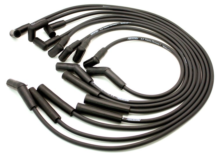 Flame Thrower 8mm MagX2 Black Spark Plug Wires <li>1973-1981 Buick/Oldsmobile/Pontiac V8