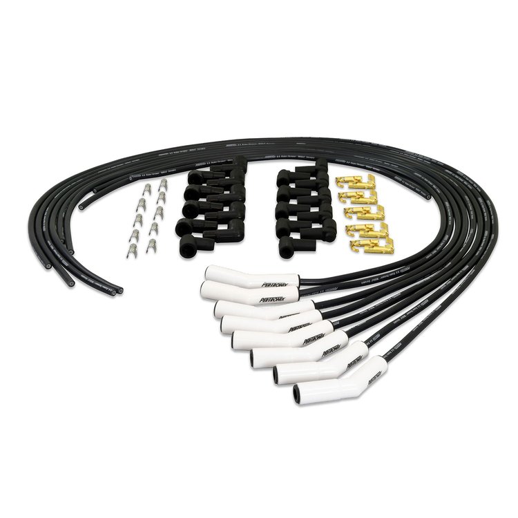 8mm Universal MagX2 Spark Plug Wires w/White Ceramic Boot