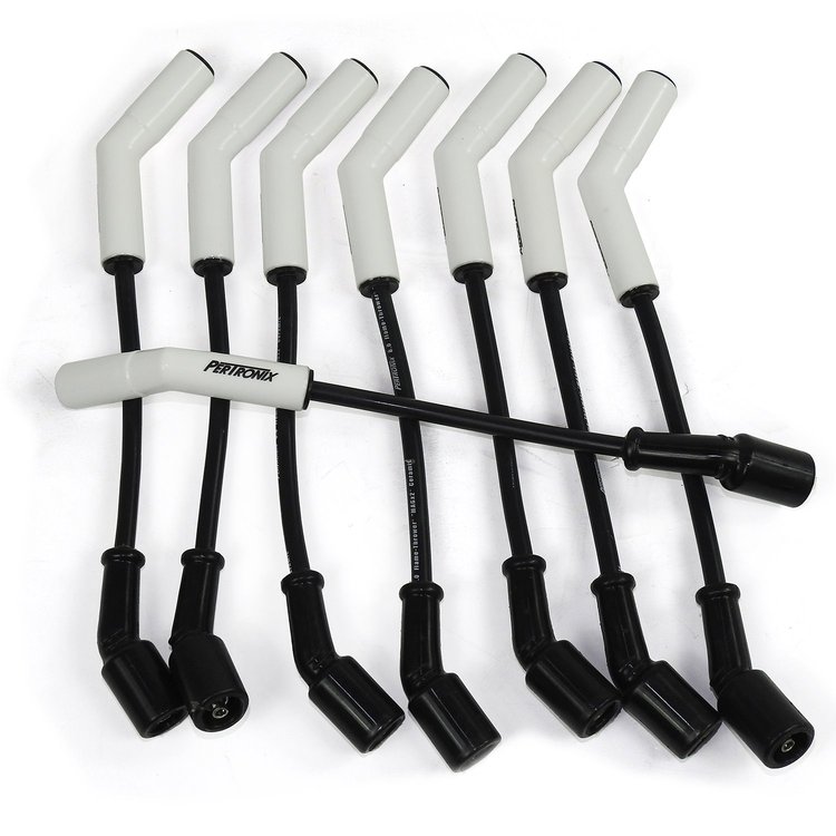 Flame-Thrower 8mm MagX2 High-Temperature Spark Plug Wires for GM LS w/White Ceramic Boot