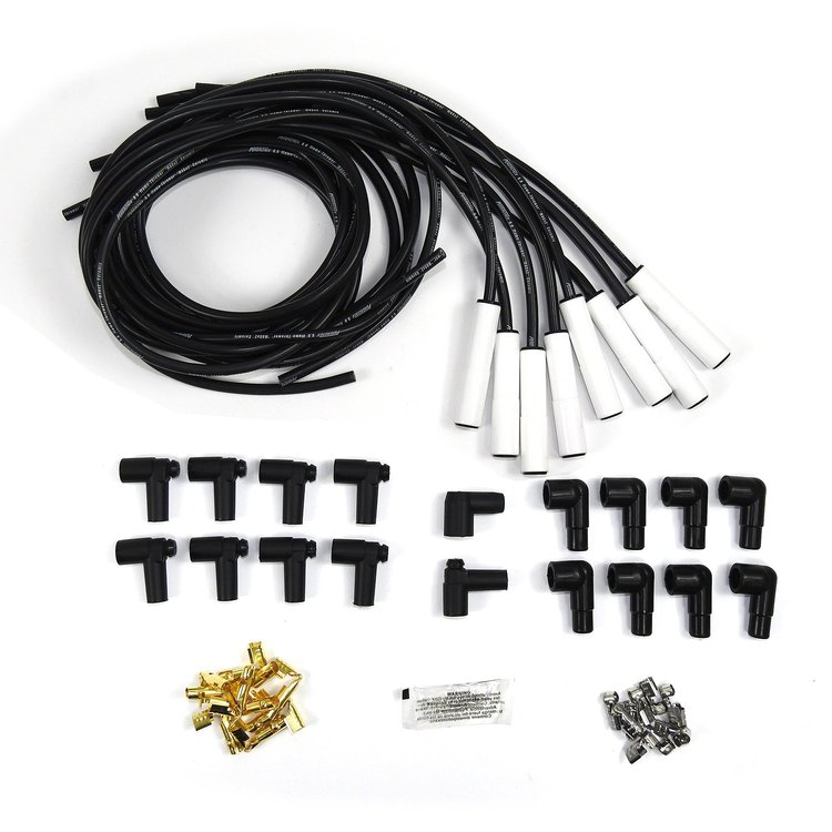 8mm Universal MagX2 Spark Plug Wires w/White Ceramic Boot