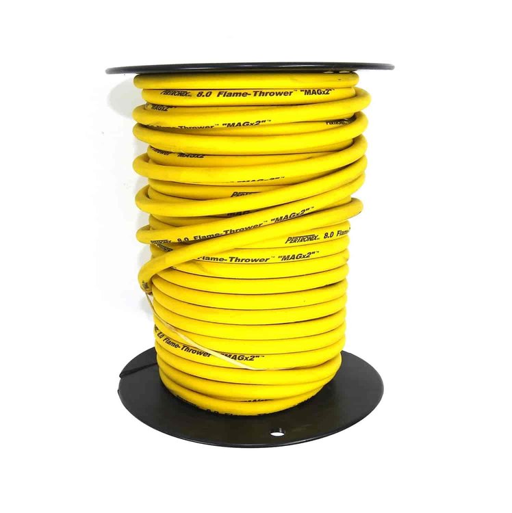 Wires 8MM yellow black script - 100Ft spool