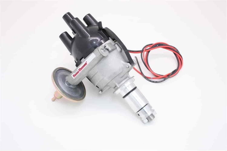 PerTronix D172420 Flame-Thrower Electronic Distributor Cast British 25D 4 cyl Plug and Play with Ignitor II Vacuum Advance