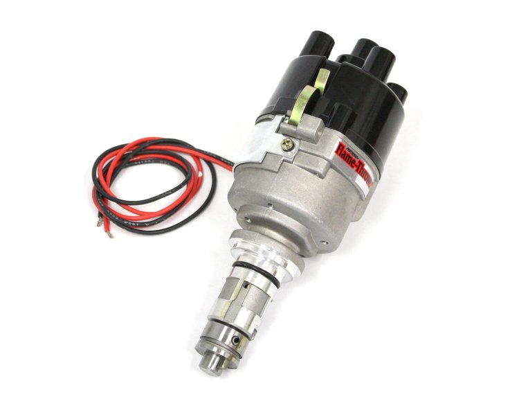 PerTronix D7170600 Flame-Thrower Electronic Distributor Cast British 4 cyl Plug and Play with Ignitor III Technology Non Vacuum