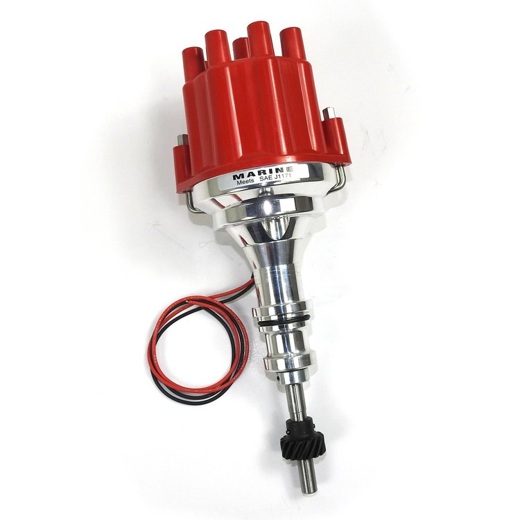 Dist Billet I3 Marine Ford 302 red cap