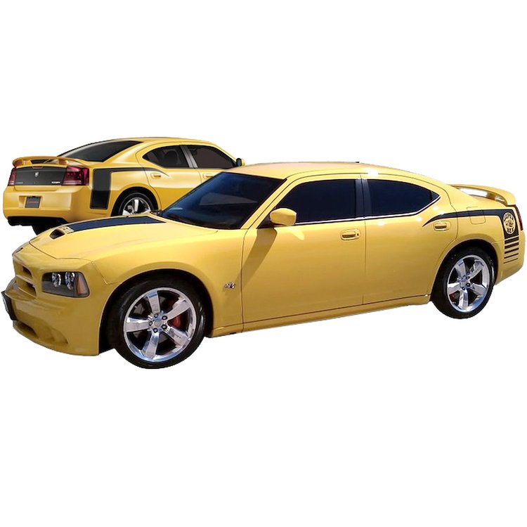 Matte Black Super Bee Decal Kit for 2007-2009 Dodge Charger