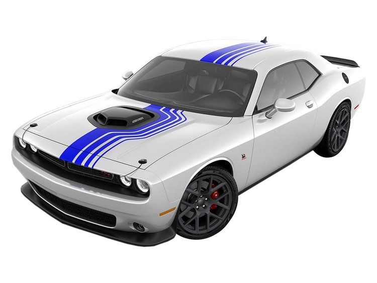 18CLGRSD-SLV 2018-20 Challenger Shakedown Shaker Top Stripes R/T, Scat Pack and Mopar '19 Stripe Kit [fits 2015-20], Silver