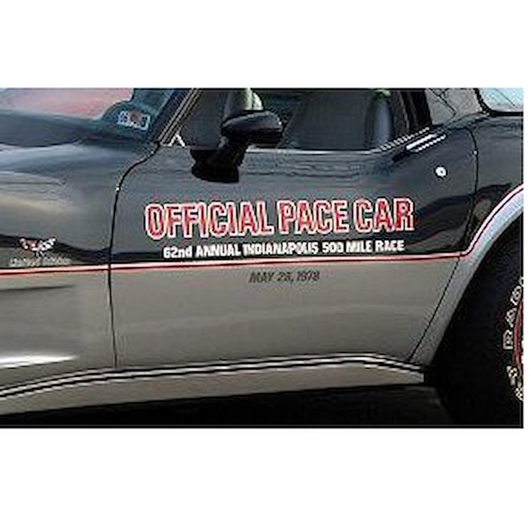 Indy 500 Pace Car Door Decal Kit for 1978 Corvette
