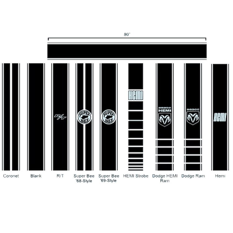 Hemi Strobe Bumble Bee Stripe Kit for 1999-2005 Dodge Ram