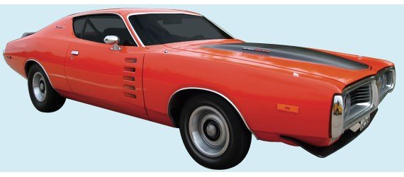 Door Depression Inserts and Back Deck Stripe Kit for 1972 Dodge Charger Rallye