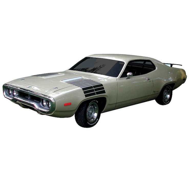 Hood to Fender "Tank Tracks" Decal Kit for 1972 Plymouth Road Runner GTX