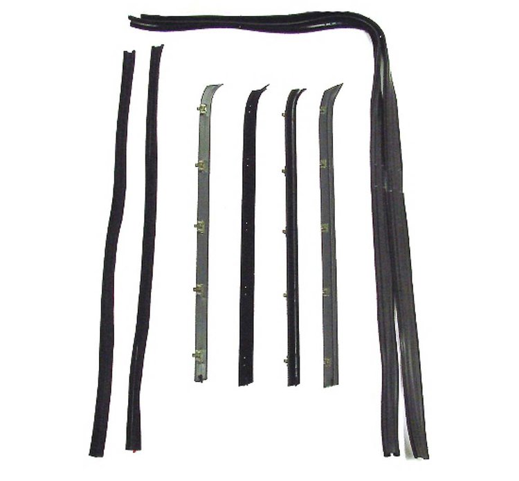 Beltline Molding & Glass Run Channel Set 1973-1980 GM C/K Series Truck, Suburban [Black]