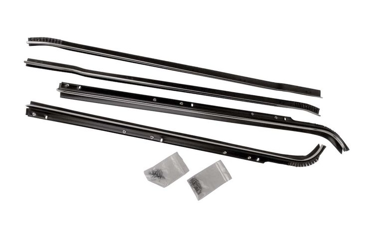 Beltline Molding Kit Fits Select 1971-1976 Buick LeSabre, Chevy Bel Air, Caprice, Impala 4-Door Hardtop [Black]