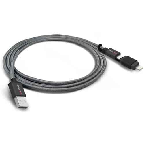 Micro-USB to USB Charging Cable With Lightning Connector 4-ft. Length