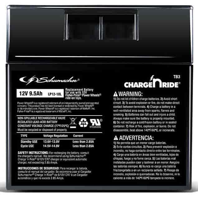 12 V / 9.5Ah Rechargeable Replacement Battery