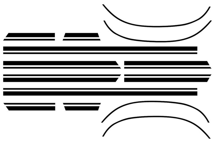 3913936-BK Decal & Stripe Kit, 1967 Chevelle, Body Side, Super Sport, Deluxe