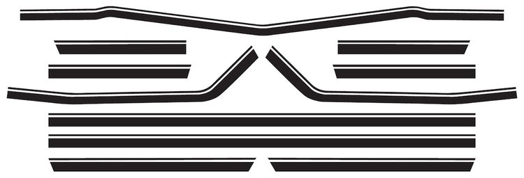 3950086-BK Decal & Stripe Kit, 1968 El Camino, Body Side, Super Sport