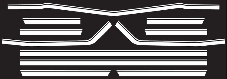 3950086-WH Decal & Stripe Kit, 1968 El Camino, Body Side, Super Sport