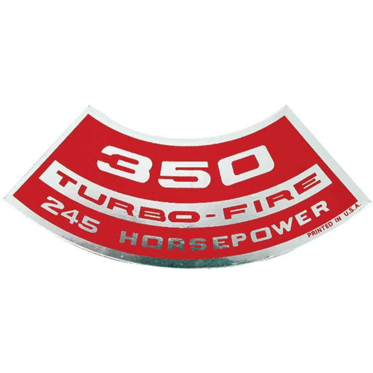 Decal Chevelle/El Camino/Monte Carlo Air Cleaner 350 245HP Turbo-Fire