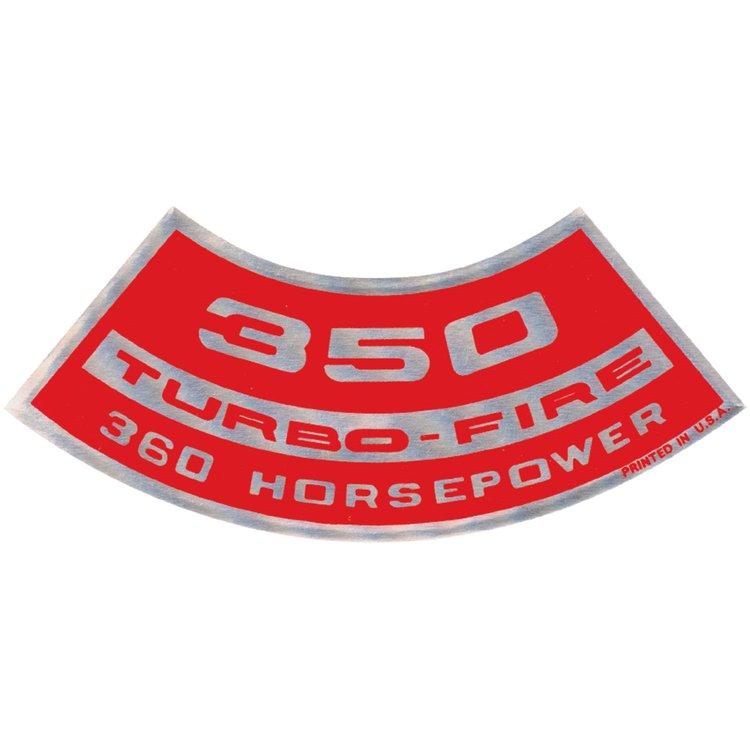 Decal Chevelle/El Camino/Monte Carlo Air Cleaner 350 360HP Turbo-Fire