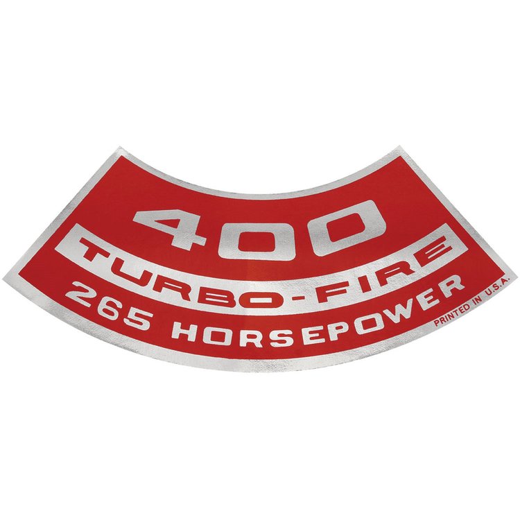 Decal Chevelle/El Camino/Monte Carlo Air Cleaner 400 265HP Turbo-Fire