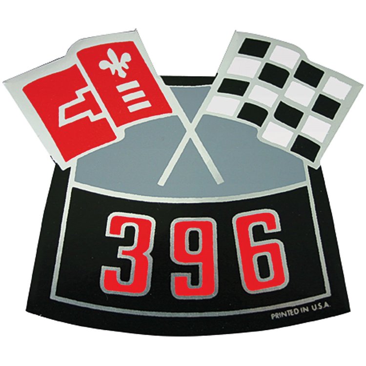 Crossed Flags 396 Air Cleaner Decal 1964-1977 Chevy Chevelle/El Camino 396