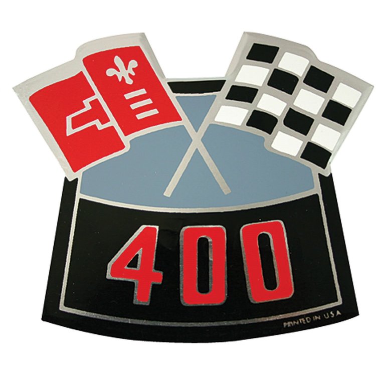 Air Cleaner Decal 1964-77 Chevelle Crossed Flags 400