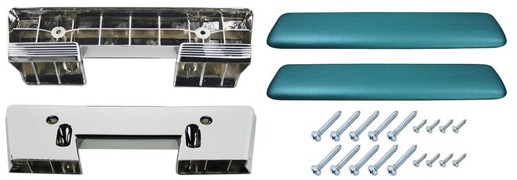 AK15AQ Armrest Base/Pad Kit, Front, 1965-67 A-Body