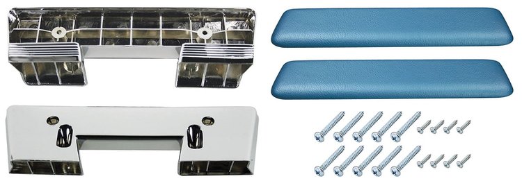 AK15BB Armrest Base/Pad Kit, Front, 1965-67 A-Body
