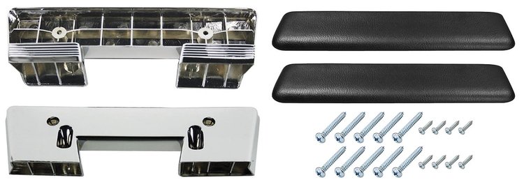 AK15BK Armrest Base/Pad Kit, Front, 1965-67 A-Body