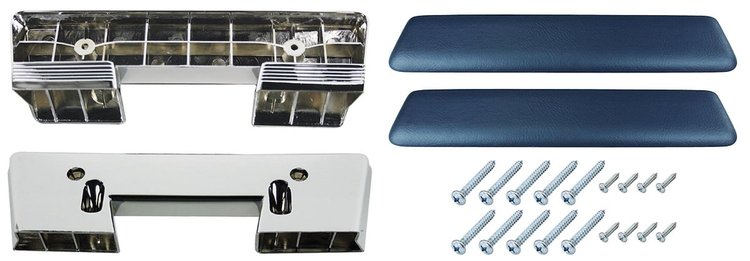 AK15BL Armrest Base/Pad Kit, Front, 1965-67 A-Body