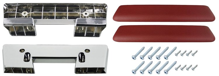 AK15BZ Armrest Base/Pad Kit, Front, 1965-67 A-Body