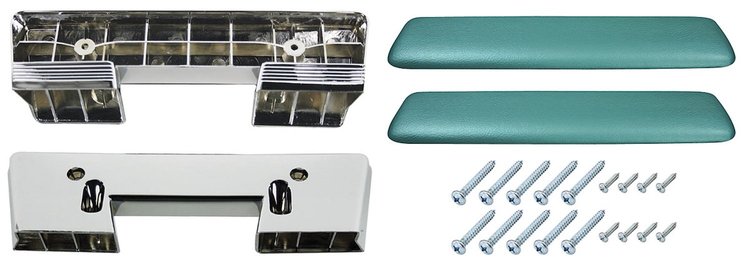 AK15DA67 Armrest Base/Pad Kit, Front, 1965-67 A-Body