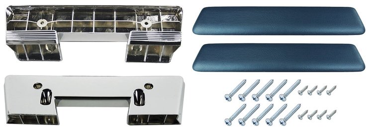 AK15DB Armrest Base/Pad Kit, Front, 1965-67 A-Body