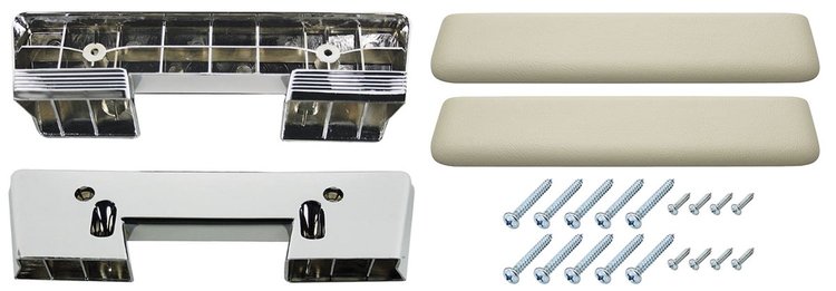 AK15FN Armrest Base/Pad Kit, Front, 1965-67 A-Body