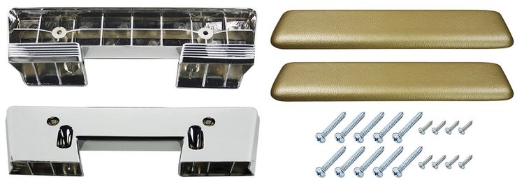 AK15GD Armrest Base/Pad Kit, Front, 1965-67 A-Body