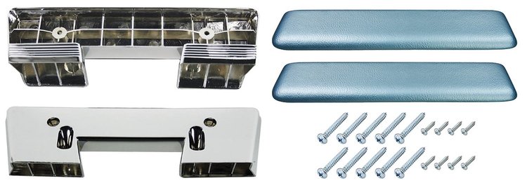 AK15LB Armrest Base/Pad Kit, Front, 1965-67 A-Body