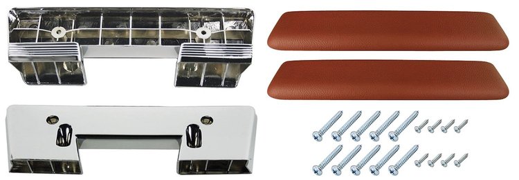 AK15MR Armrest Base/Pad Kit, Front, 1965-67 A-Body