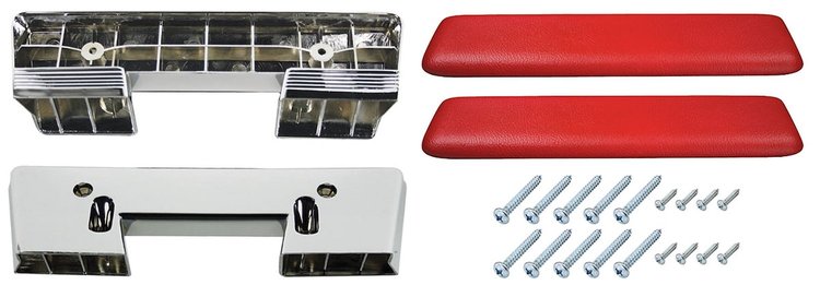 AK15RDGT Armrest Base/Pad Kit, Front, 1965-67 A-Body