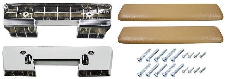 AK15SD Armrest Base/Pad Kit, Front, 1965-67 A-Body