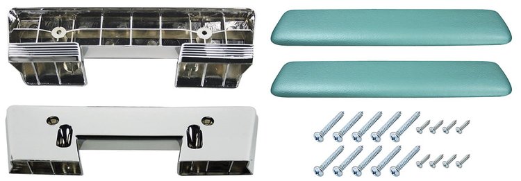 AK15TQ Armrest Base/Pad Kit, Front, 1965-67 A-Body